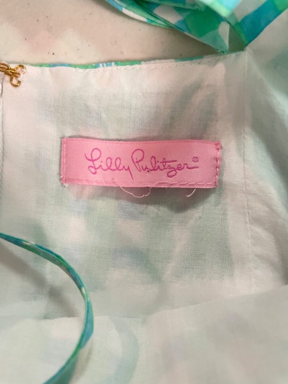 Lilly Pulitzer Glenda Green Painterly Gingham Bethany Dress XS - Picture 7 of 7